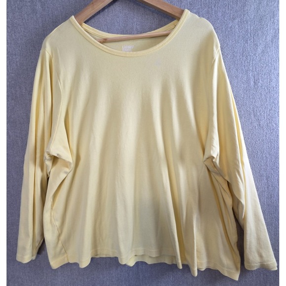 L.L. Bean Tops - L L BEAN Knit TOP Long Sleeve Pale Yellow Supima Cotton Size 3X Stretch Comfort